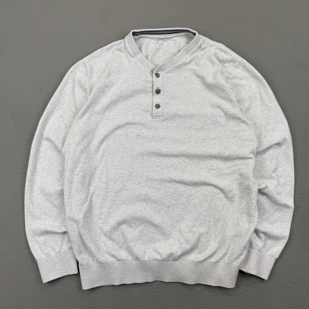 Henley Long Sleeve Shirt Blank Gray Size Large Unbranded